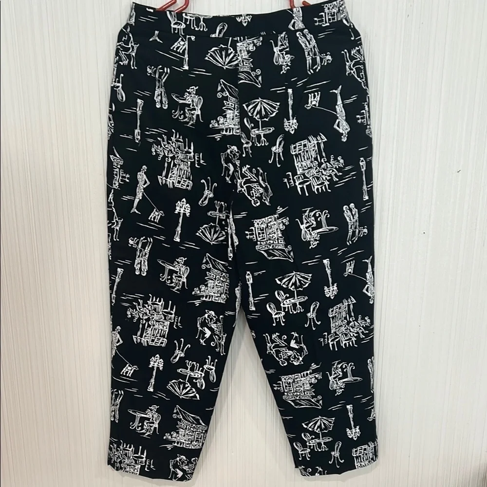 Briggs New York Black and White wide leg Cropped Pants
